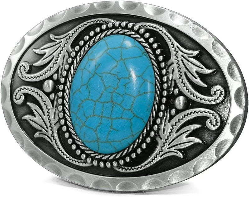 GURANSE Natural Gems Tiger Eyes Stone Belt Buckle With Acanthus Western Cowboy Style More Colors - Image 4